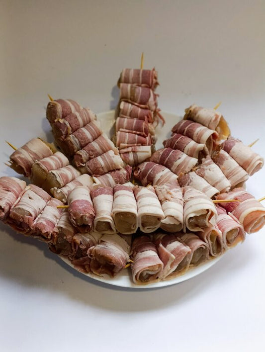 *Pileći ražnjići u slanini 400g – vakumirano, zamrznuto